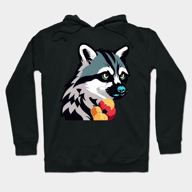 Adorable Raccoon Comic Cameo Hoodie by Obotan Mmienu